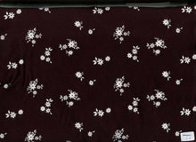 Load image into Gallery viewer, D2052-FL51250 C2 BLACK/WHT BRUSH PRINT FLOWERS DTY