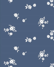 Load image into Gallery viewer, D2052-FL51250 C24 DENIM/WHT BRUSH PRINT FLOWERS DTY
