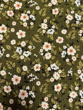 Load image into Gallery viewer, P2243-FL51472-Y C13 OLIVE/TAUPE PRINTED RIB KNIT FLORAL