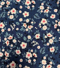 Load image into Gallery viewer, P2243-FL51472-Y C15 NAVY/BLUSH PRINTED RIB KNIT FLORAL