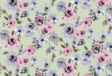 Load image into Gallery viewer, D2052-FL51563 C14 SAGE/LVNDER BRUSH PRINT FLOWERS DTY