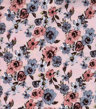 Load image into Gallery viewer, P2243-FL51563-Y C11 PINK/BLUE PRINTED RIB KNIT FLORAL DTY BRUSH PRINTS