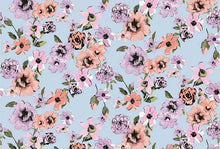 Load image into Gallery viewer, P2243-FL51563-Y C13 BLUE/LILAC PRINTED RIB KNIT FLORAL DTY BRUSH PRINTS