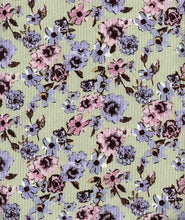 Load image into Gallery viewer, P2243-FL51563-Y C14 SAGE/LVNDER PRINTED RIB KNIT FLORAL DTY BRUSH PRINTS