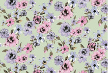 Load image into Gallery viewer, P2243-FL51563-Y C14 SAGE/LVNDER PRINTED RIB KNIT FLORAL DTY BRUSH PRINTS