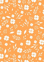 Load image into Gallery viewer, D2052-FL51508 C34 ORNGE/IVORY BRUSH PRINT FLOWERS DTY