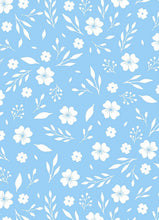 Load image into Gallery viewer, D2052-FL51508 C35 BLUE/IVORY BRUSH PRINT FLOWERS DTY