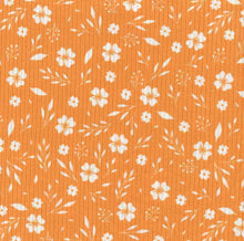 Load image into Gallery viewer, P2243-FL51508-Y C34 ORNGE/IVORY PRINTED RIB KNIT FLORAL