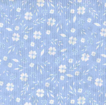Load image into Gallery viewer, P2243-FL51508-Y C35 BLUE/IVORY PRINTED RIB KNIT FLORAL