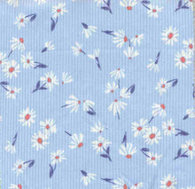 Load image into Gallery viewer, P2243-FL51605-Y C7 BLUE/WHITE PRINTED RIB KNIT FLORAL