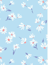 Load image into Gallery viewer, P2243-FL51605-Y C7 BLUE/WHITE PRINTED RIB KNIT FLORAL