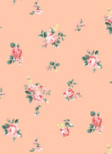 Load image into Gallery viewer, P2243-FL51577-Y C12 ORANGE/PINK PRINTED RIB KNIT FLORAL