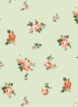 Load image into Gallery viewer, P2243-FL51577-Y C8 SAGE/ORANGE PRINTED RIB KNIT FLORAL