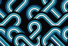 Load image into Gallery viewer, D2052-AB51821 C3 BLACK/TURQUO DTY BRUSH PRINTS