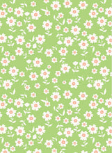 Load image into Gallery viewer, D2052-FL51410 C13 GREEN/IVORY BRUSH PRINT FLOWERS DTY