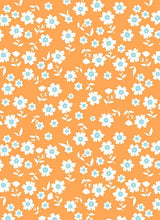 Load image into Gallery viewer, D2052-FL51410 C14 ORNGE/IVORY BRUSH PRINT FLOWERS DTY