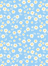 Load image into Gallery viewer, D2052-FL51410 C15 BLUE/IVORY BRUSH PRINT FLOWERS DTY