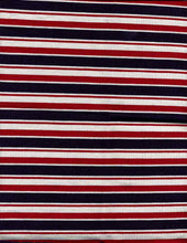 Load image into Gallery viewer, KNT-2094 NAVY/RED JERSEY STRIPES RAYON SPANDEX KNITS
