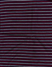 Load image into Gallery viewer, KNT-2096 NAVY/RED/IVR JERSEY STRIPES RAYON SPANDEX KNITS
