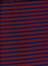 Load image into Gallery viewer, KNT-1550 BURGUNDY/NAVY JERSEY STRIPES RAYON SPANDEX KNITS
