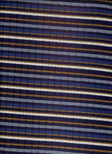 Load image into Gallery viewer, KNT-3375 NAVY/CARAMEL RIB STRIPES HACHI KNITS
