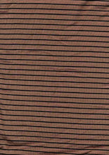 Load image into Gallery viewer, KNT-2082 NUDE/BLACK JERSEY STRIPES RAYON SPANDEX KNITS
