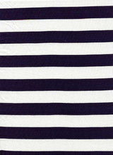 Load image into Gallery viewer, KNT-1548-200 NAVY/IVORY JERSEY STRIPES RAYON SPANDEX
