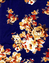 Load image into Gallery viewer, D2052-FL3425 C6 NAVY/GOLD BRUSH PRINT
