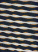 Load image into Gallery viewer, KNT-2095 NAVY/MUSTARD JERSEY STRIPES RAYON SPANDEX KNITS
