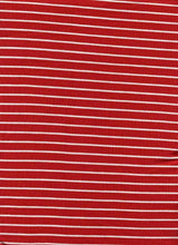 Load image into Gallery viewer, KNT-2082 RED/IVORY JERSEY STRIPES RAYON SPANDEX KNITS
