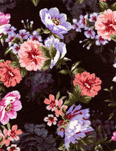 Load image into Gallery viewer, D2052-FL50130 C8 BLACK/CORAL/LILAC BRUSH PRINT
