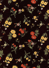 Load image into Gallery viewer, D2052-FL3577 C1 BLACK/RED/YELLOW BRUSH PRINT FLOWERS
