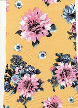 Load image into Gallery viewer, D2052-FL50197 C5 MUSTARD/TEAL/PINK BRUSH PRINT
