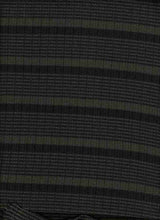 Load image into Gallery viewer, KNT-2233 OLIVE/BLACK HACHI RIB STRIPES KNITS
