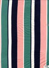 Load image into Gallery viewer, D2052-ST50149 C45 PEACH/NAVY BRUSH PRINT STRIPES
