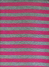 Load image into Gallery viewer, KNT-1838 FUSCHIA/H.GREY RIB STRIPES KNITS
