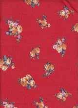 Load image into Gallery viewer, P2243-FL50645 C2 RUST/GOLD RIB PRINT FLORAL
