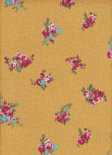 Load image into Gallery viewer, P2243-FL50645 C4 MUSTARD/RED RIB PRINT FLORAL
