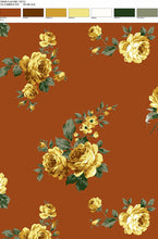 Load image into Gallery viewer, P2243-FL50040 C11 RUST/MUST RIB PRINT FLORAL
