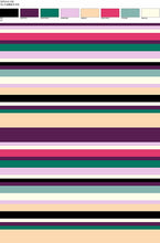 Load image into Gallery viewer, D2052-ST50714V C2 BERRY/FSCHIA BRUSH PRINT STRIPES

