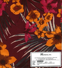 Load image into Gallery viewer, D2052-FL50332 C9 WINE/MUST BRUSH PRINT FLOWERS COZY FABRICS DTY
