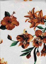 Load image into Gallery viewer, D2052-FL50919 C6 IVORY/MUST BRUSH PRINT FLOWERS COZY FABRICS DTY
