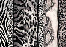 Load image into Gallery viewer, S2554-AN51222 C2 GREY/BLACK ANIMAL SATIN WOVEN PRINT
