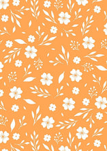 Load image into Gallery viewer, D2052-FL51508 C34 ORNGE/IVORY BRUSH PRINT FLOWERS DTY
