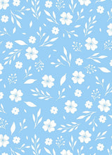 Load image into Gallery viewer, D2052-FL51508 C35 BLUE/IVORY BRUSH PRINT FLOWERS DTY
