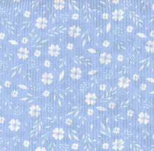 Load image into Gallery viewer, P2243-FL51508-Y C35 BLUE/IVORY PRINTED RIB KNIT FLORAL
