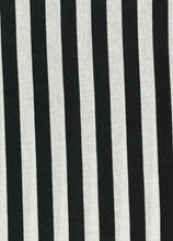 Load image into Gallery viewer, KNT-1368 BLACK/WHITE JERSEY STRIPES POLY RAYON SPANDEX
