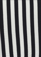 Load image into Gallery viewer, KNT-1368 BLACK/IVORY JERSEY STRIPES POLY RAYON SPANDEX
