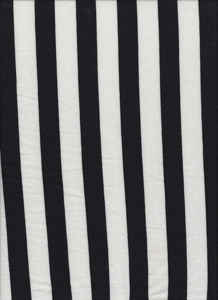 KNT-1368 BLACK/IVORY JERSEY STRIPES POLY RAYON SPANDEX