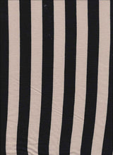 Load image into Gallery viewer, KNT-1548 BLACK/STONE JERSEY STRIPES RAYON SPANDEX
